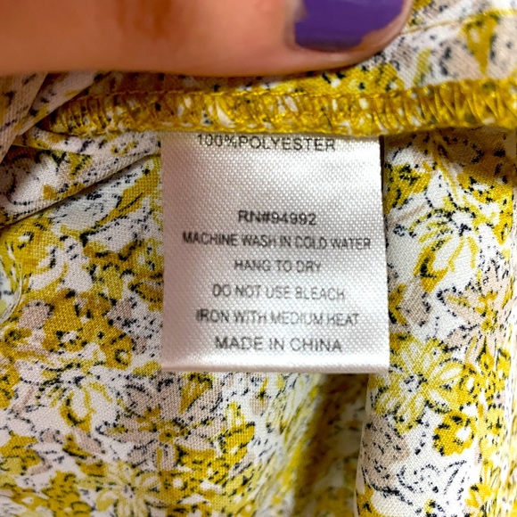 Patrizia Luca Yellow White Gathered Sleeve Blouse, Can Be Off The Shoulder, Sz S - Picture 5 of 5